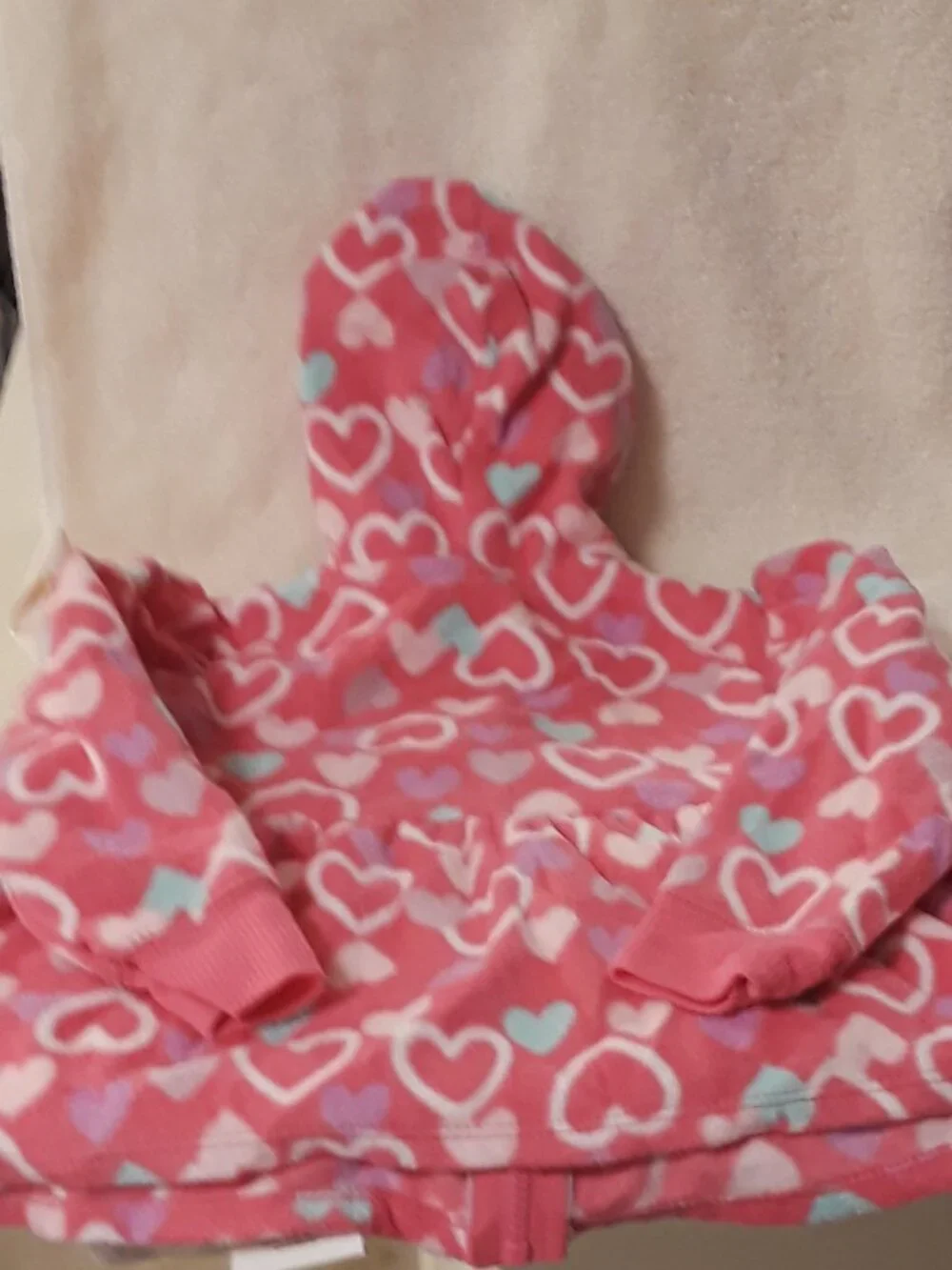 2 Piece Set Garanimals Girl 24 Mos Pink Heart Hooded Zip Jacket + Purple Pants